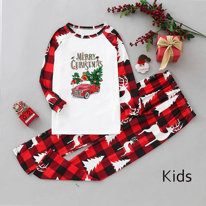 Cute Christmas Tree Polyester Pants Sets Suit Blouse Family Matching Outfits