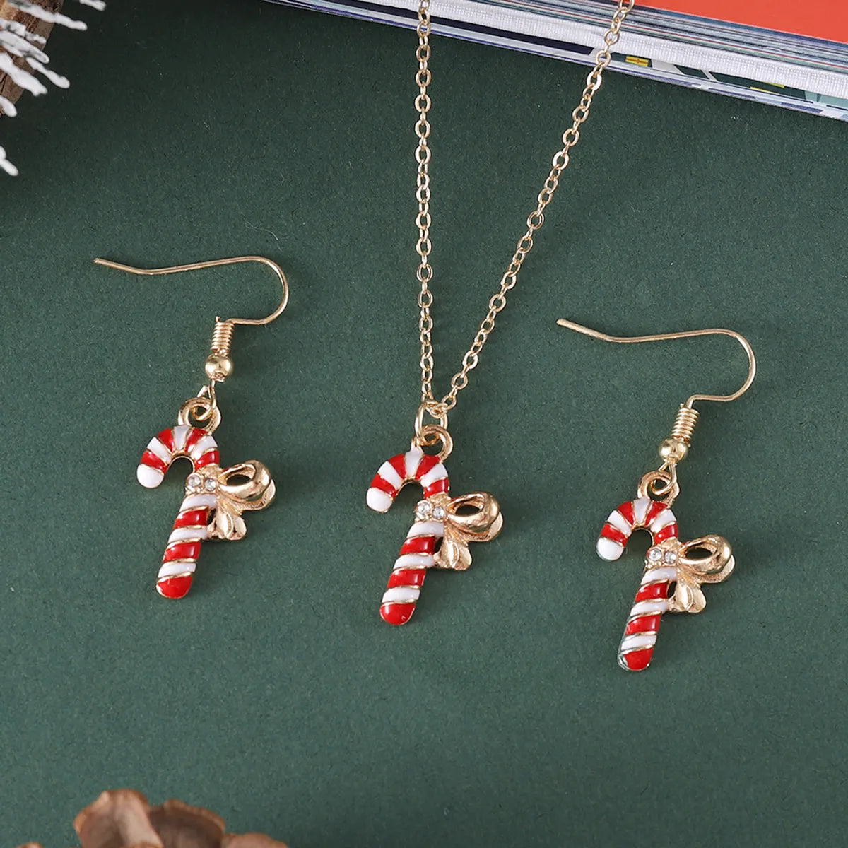 Cute Christmas Tree Santa Claus Christmas Socks Alloy Wholesale Earrings Necklace