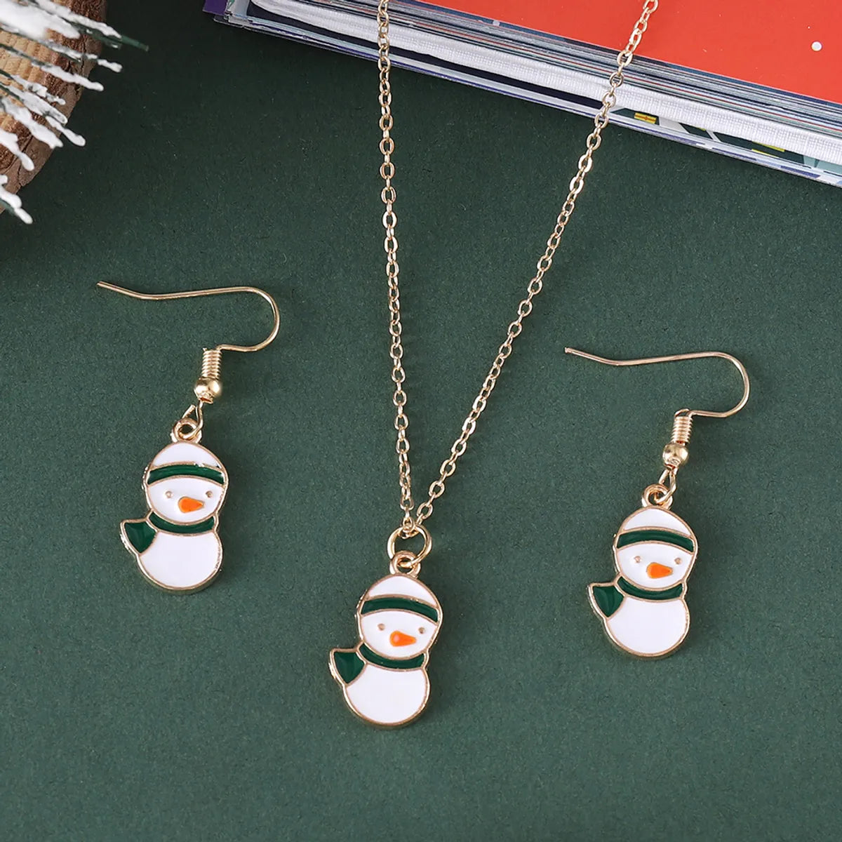 Cute Christmas Tree Santa Claus Christmas Socks Alloy Wholesale Earrings Necklace