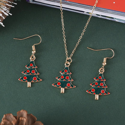 Cute Christmas Tree Santa Claus Christmas Socks Alloy Wholesale Earrings Necklace