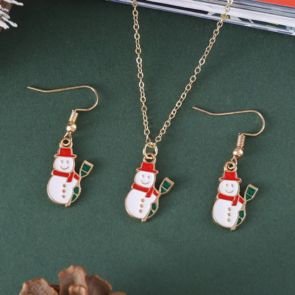 Cute Christmas Tree Santa Claus Christmas Socks Alloy Wholesale Earrings Necklace