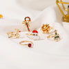 Cute Christmas Tree Santa Claus Elk Alloy Plating Christmas Women'S Open Rings