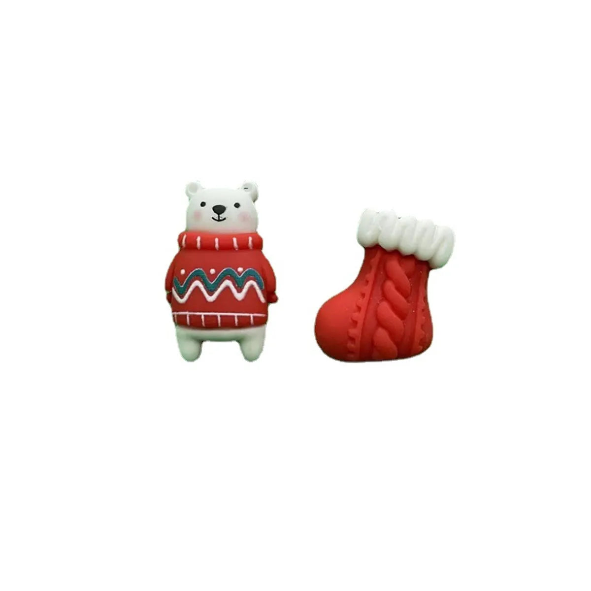 Cute Christmas Tree Santa Claus Elk Plastic Resin Women's Ear Studs 1 Pair