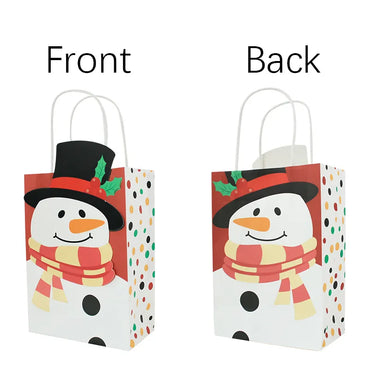 Cute Christmas Tree Santa Claus Gingerbread Paper Party Gift Bags