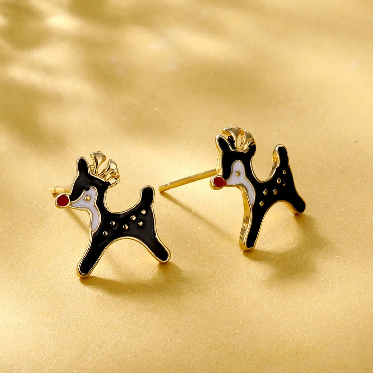 1 Pair Cute Christmas Tree Santa Claus Snowflake Inlay Alloy Rhinestones Ear Studs