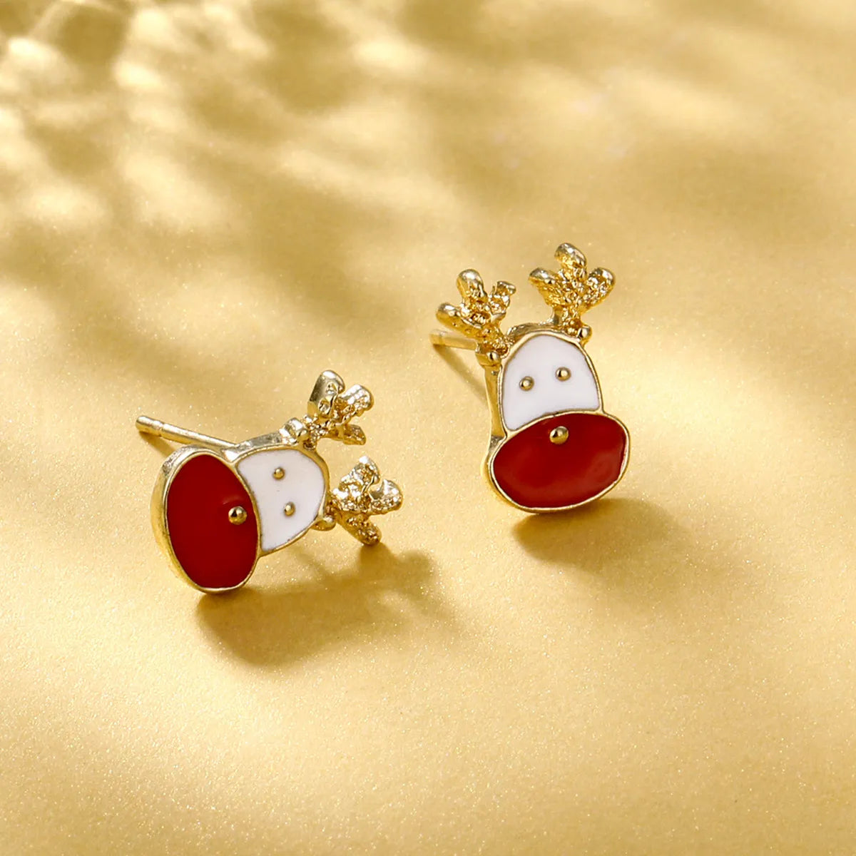 1 Pair Cute Christmas Tree Santa Claus Snowflake Inlay Alloy Rhinestones Ear Studs