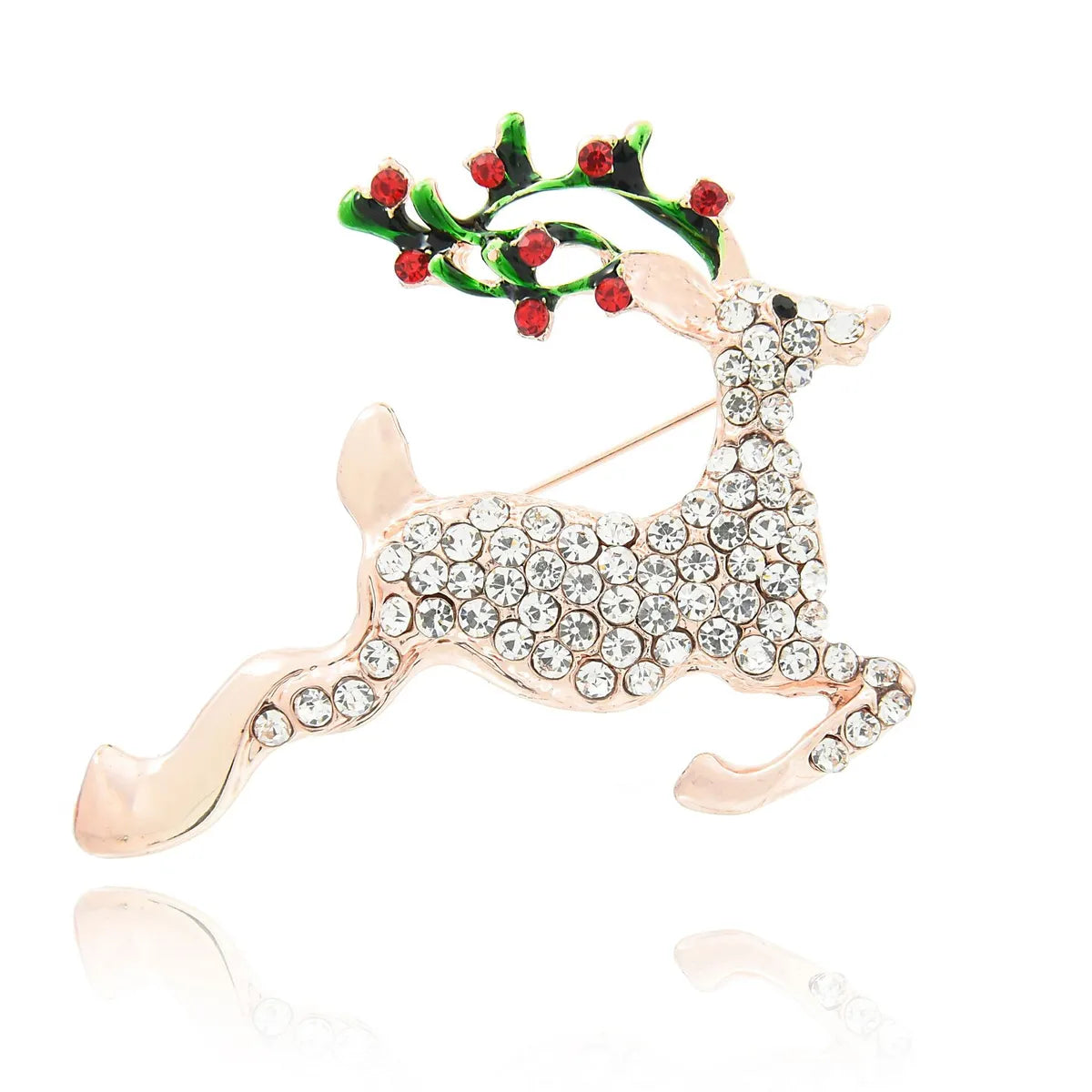 Cute Christmas Tree Snowman Alloy Rhinestone Enamel Women'S Brooches