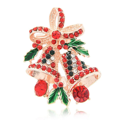 Cute Christmas Tree Snowman Alloy Rhinestone Enamel Women'S Brooches