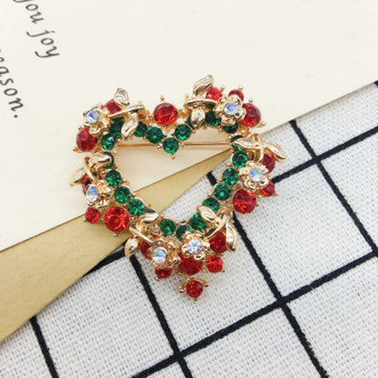 Cute Christmas Tree Snowman Elk Imitation Pearl Alloy Rhinestone Unisex Brooches