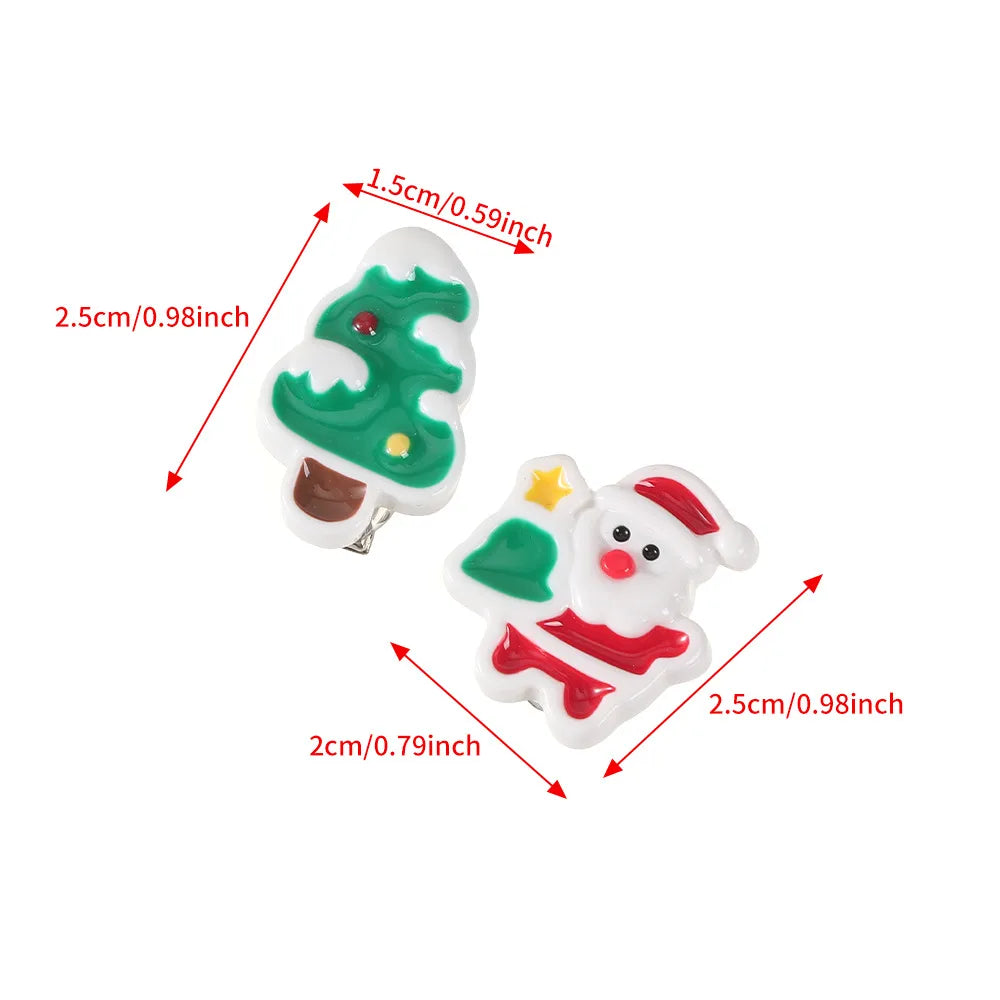 Cute Christmas Tree Snowman Elk Plastic Hair Clip