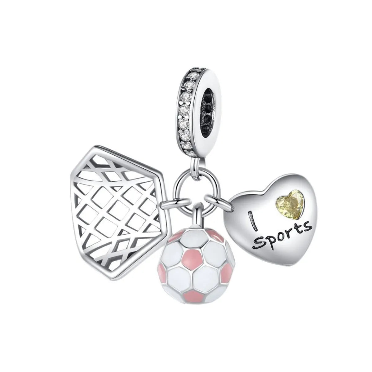 Cute Classic Style Basketball Football Copper Plating Inlay Zircon Jewelry Accessories