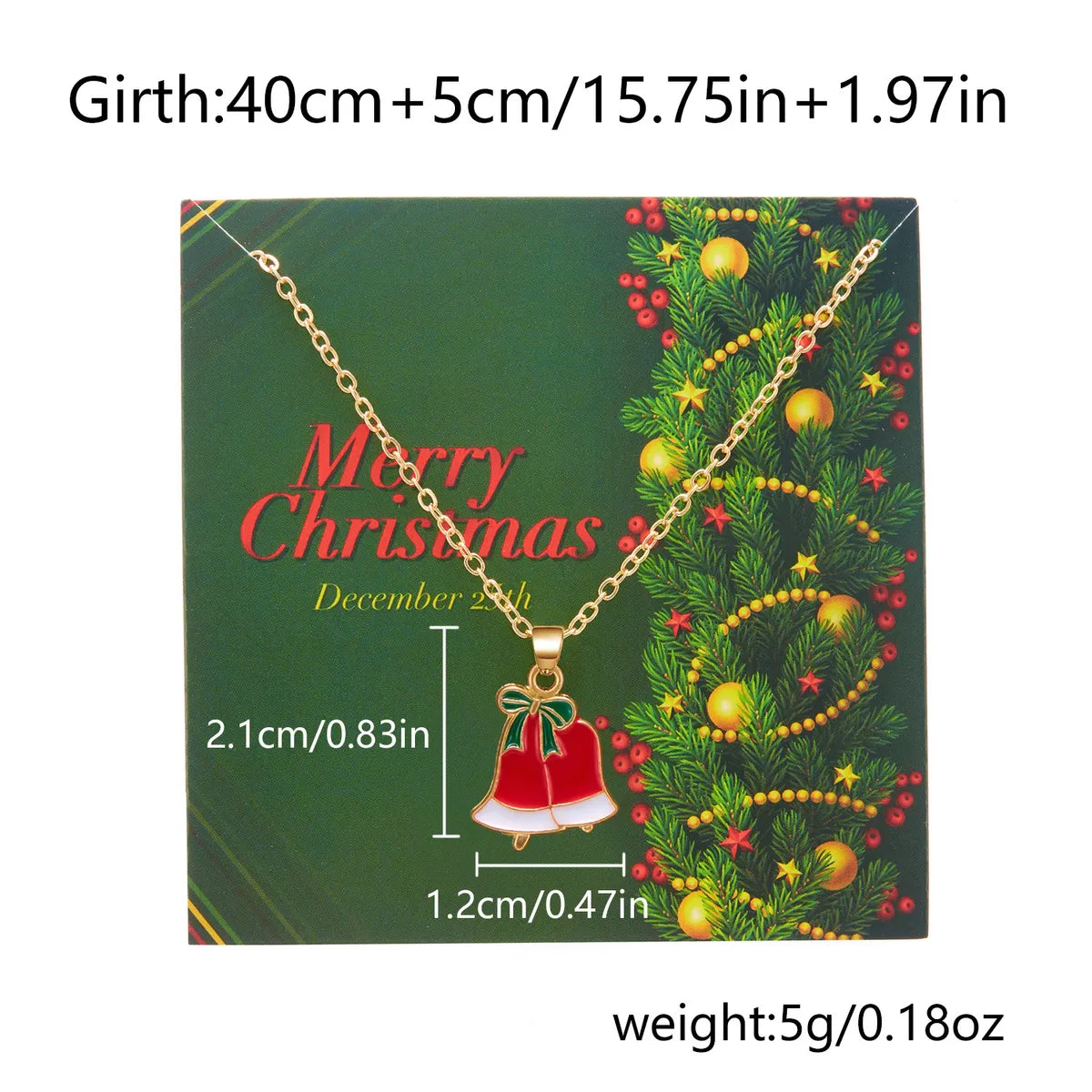 Cute Classic Style Christmas Tree Santa Claus Bell Alloy Wholesale Pendant Necklace