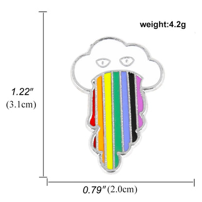 Cute Classic Style Rainbow Heart Shape Alloy Enamel Women'S Brooches