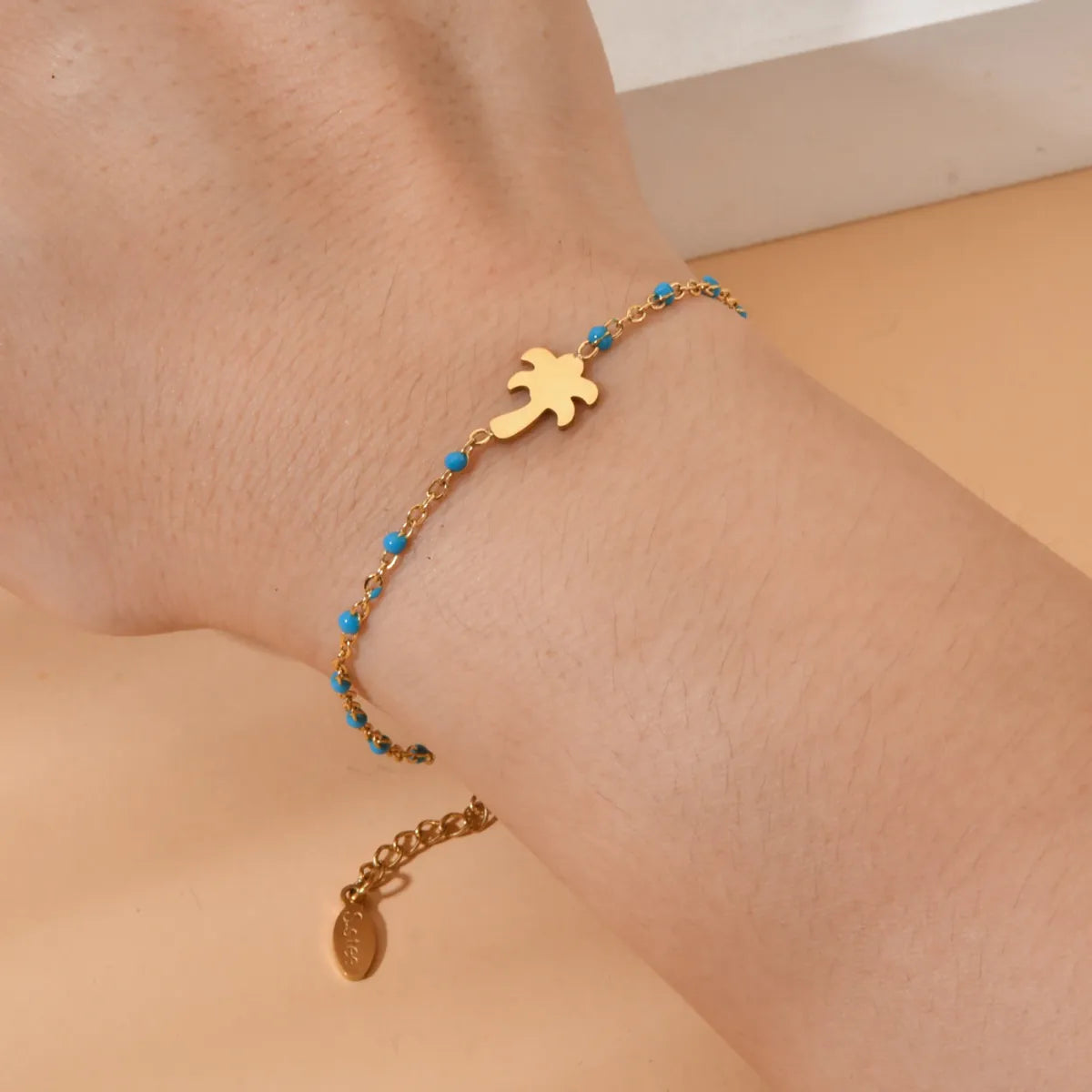 Cute Coconut Tree Stainless Steel Plating Bracelets