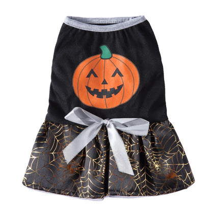 Cute Coral Fleece Halloween Christmas Pumpkin Ghost Skull Pet Clothing