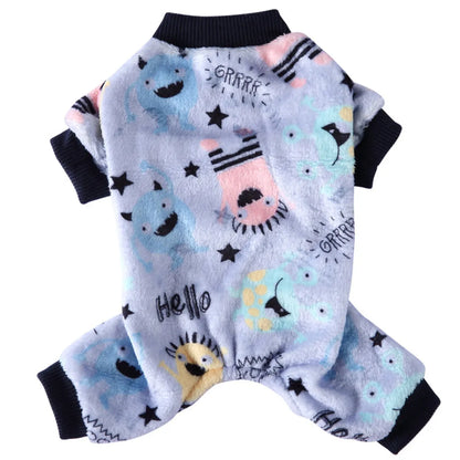 Cute Coral Fleece Halloween Christmas Pumpkin Ghost Skull Pet Clothing