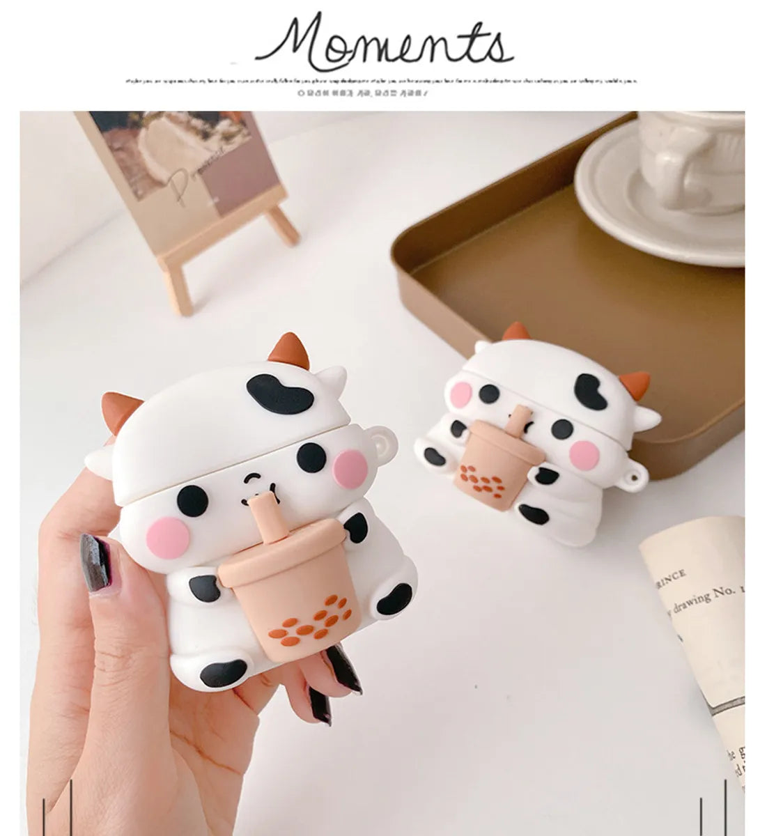 Cute Cow For Airpods Pro Protective Case Cartoon Milk Tea  Wireless Bluetooth 2 Generation Earphone Sleeves