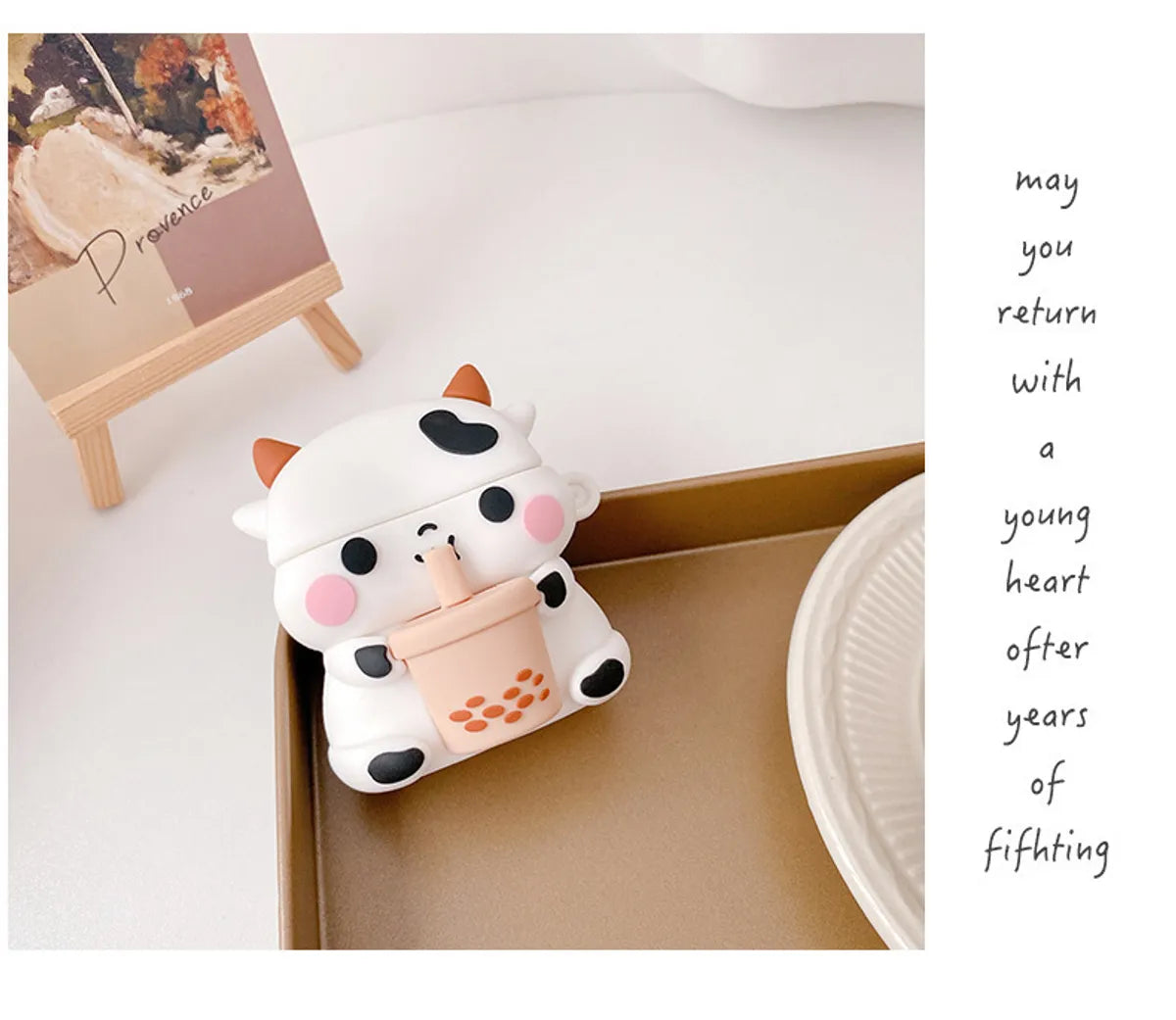 Cute Cow For Airpods Pro Protective Case Cartoon Milk Tea  Wireless Bluetooth 2 Generation Earphone Sleeves