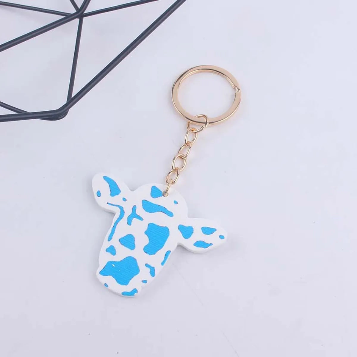 Cute Cows Wood Unisex Keychain