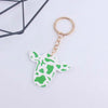 Cute Cows Wood Unisex Keychain