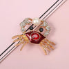 Cute Crab Alloy Artificial Crystal Unisex Brooches