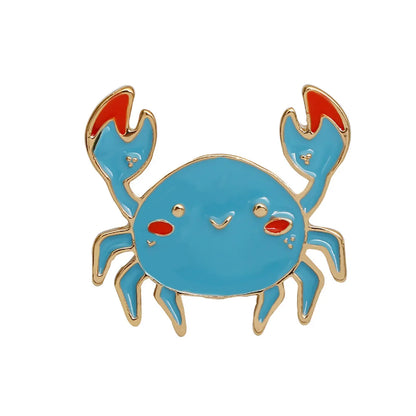 Cute Crab Shark Alloy Enamel Unisex Brooches