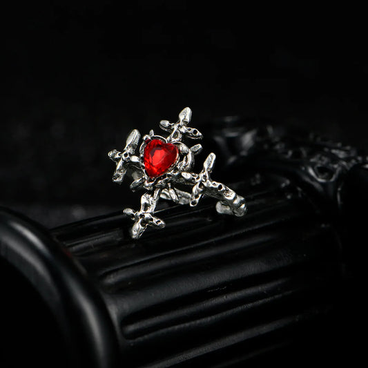 Cute Cross Heart Shape Fox Alloy Halloween Unisex Rings