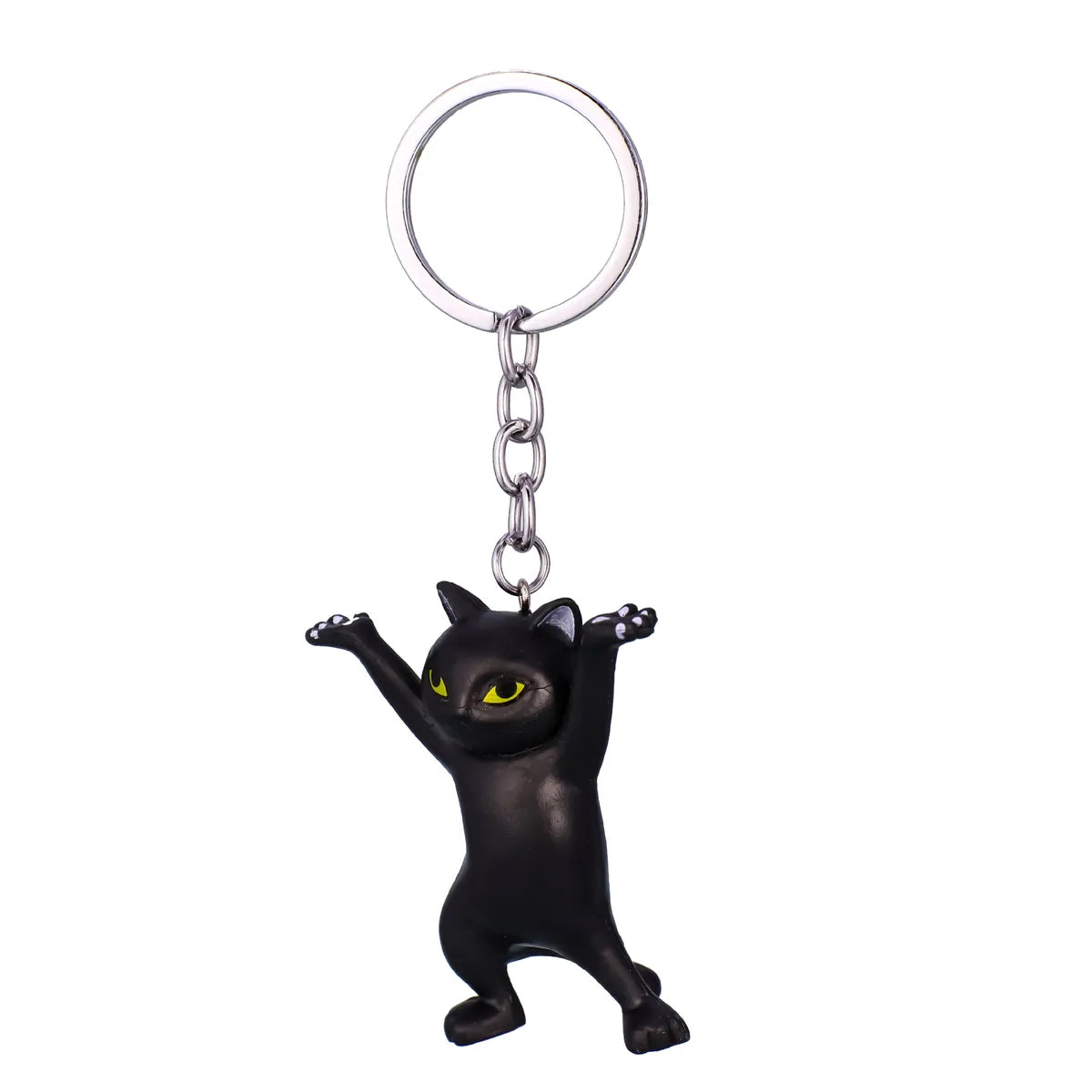 Cute Dancing Cat Pendant Keychain