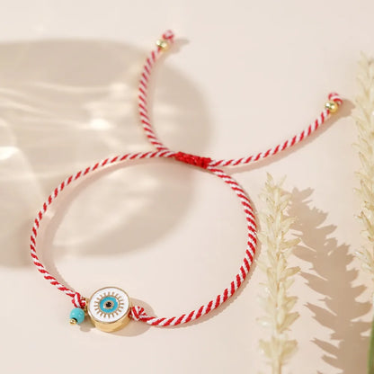 Cute Devil'S Eye Semi-Precious Stone Rope Wholesale Drawstring Bracelets