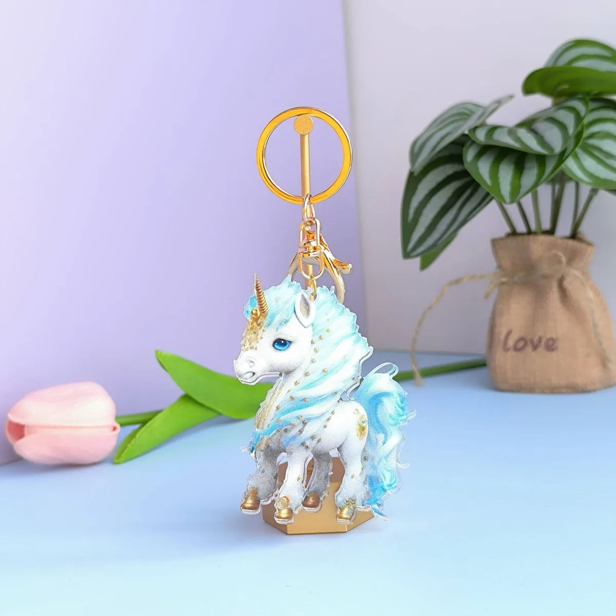 Cute Dinosaur Arylic Alloy Keychain