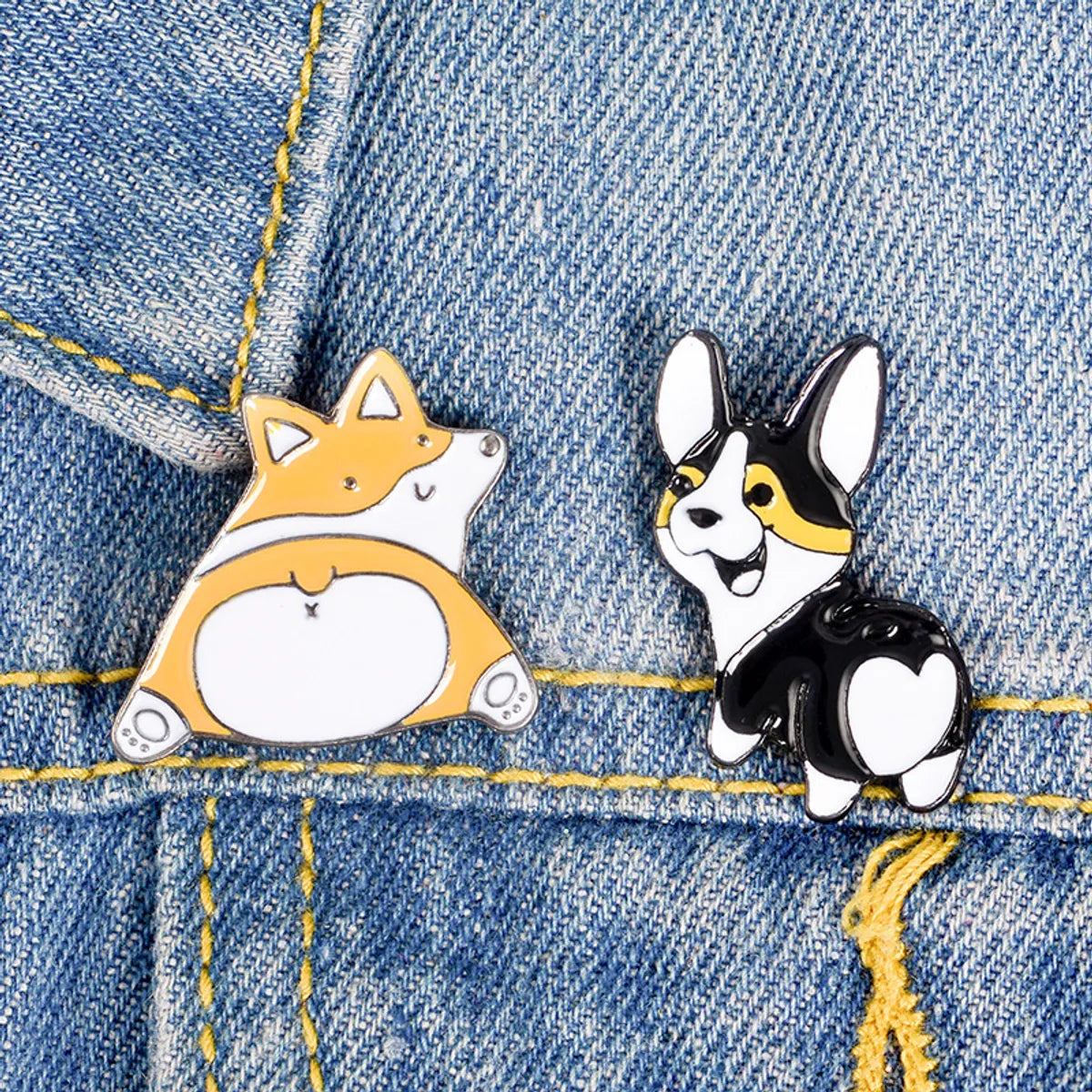 Cute Dog Alloy Enamel Plating Unisex Brooches