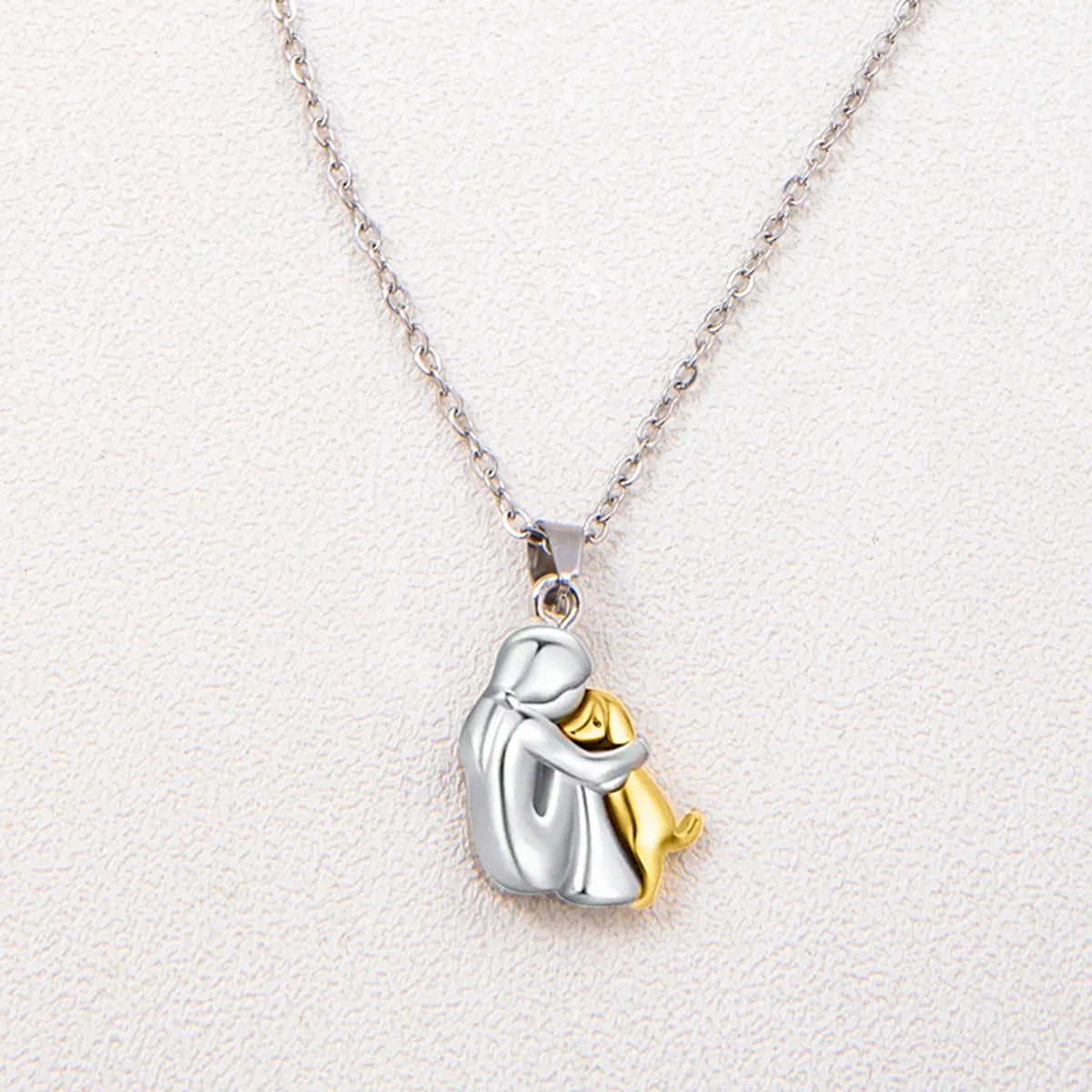 Cute Dog Alloy Irregular Vacuum Vapor Plating Black Gold Plated Women'S Pendant Necklace