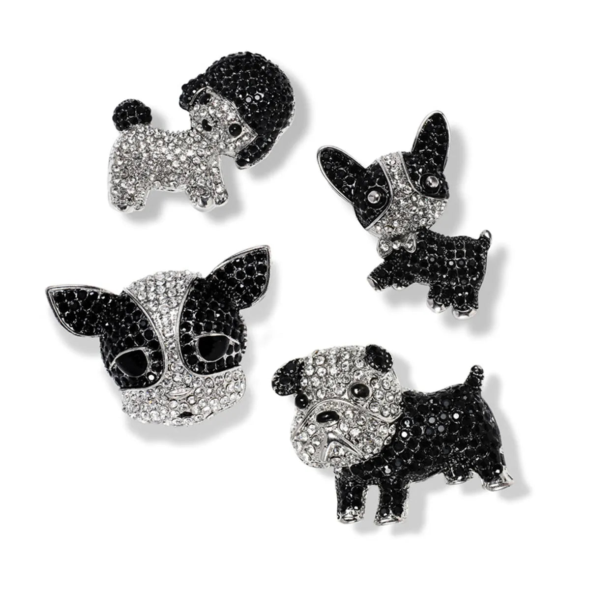 Cute Dog Alloy Plating Inlay Rhinestones Unisex Brooches