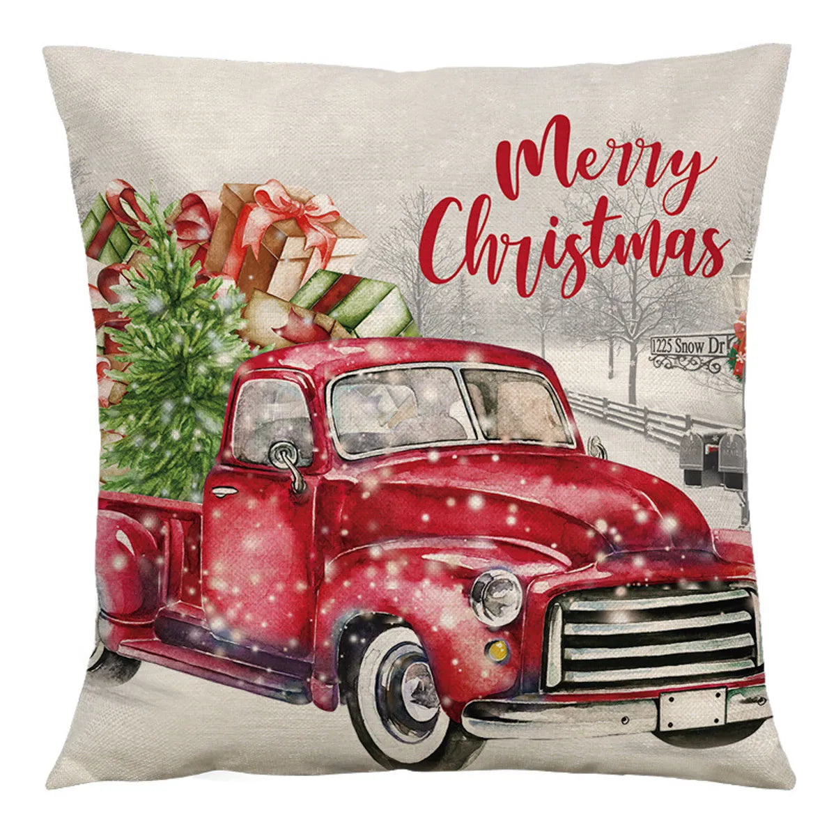 Cute Dog Car Linen Pillow Cases