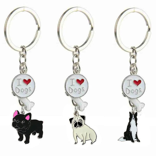 Cute Dog Metal Unisex Bag Pendant Keychain