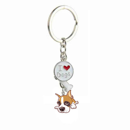 Cute Dog Metal Unisex Bag Pendant Keychain