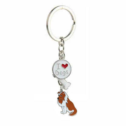 Cute Dog Metal Unisex Bag Pendant Keychain