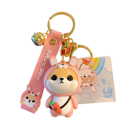 Cute Dog Pvc Women'S Bag Pendant Keychain