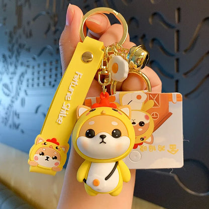 Cute Dog Pvc Women'S Bag Pendant Keychain