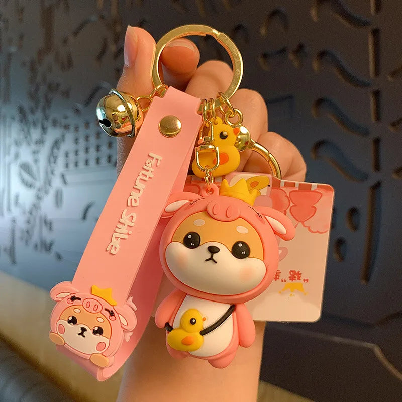 Cute Dog Pvc Women'S Bag Pendant Keychain