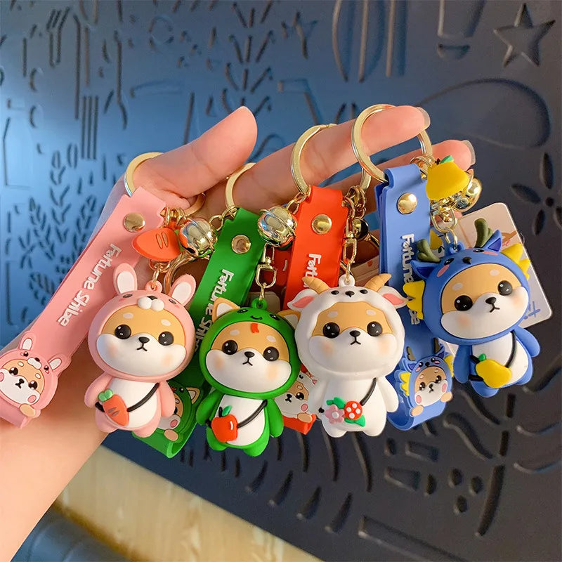 Cute Dog Pvc Women'S Bag Pendant Keychain