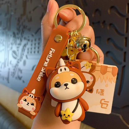 Cute Dog Pvc Women'S Bag Pendant Keychain