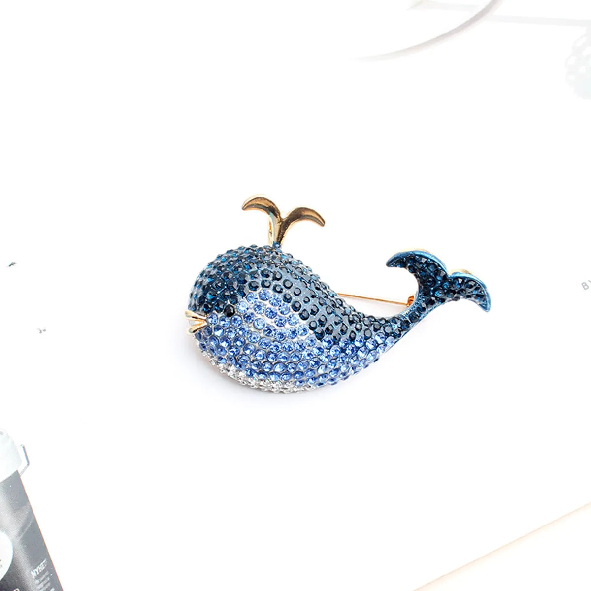 Cute Dolphin Alloy Inlay Zircon Unisex Brooches