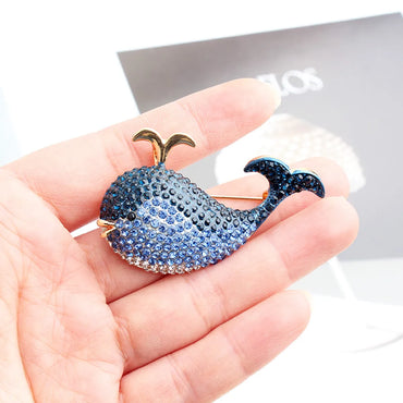 Cute Dolphin Alloy Inlay Zircon Unisex Brooches