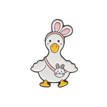 Cute Duck Alloy Stoving Varnish Unisex Brooches