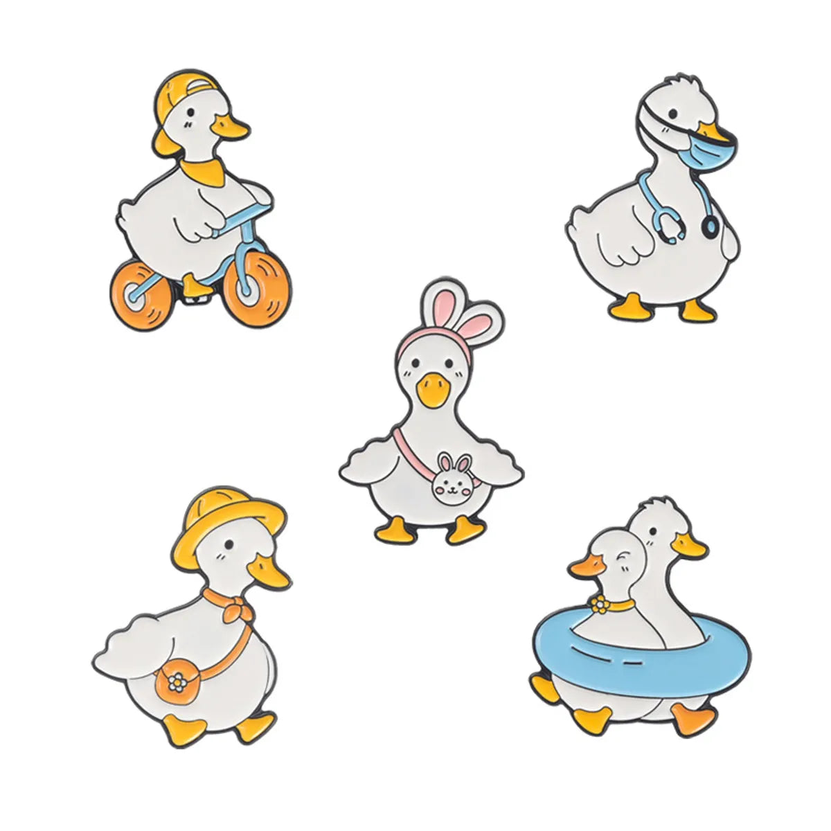 Cute Duck Alloy Stoving Varnish Unisex Brooches