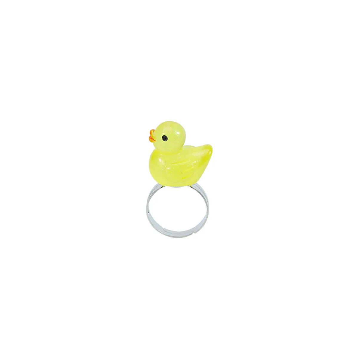 Cute Duck Plastic Resin Children Unisex Rings Necklace