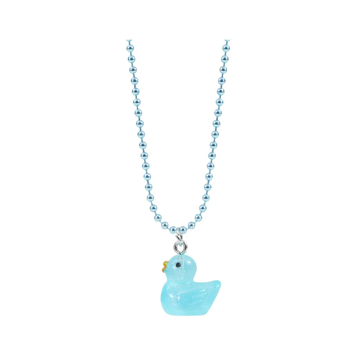 Cute Duck Plastic Resin Children Unisex Rings Necklace