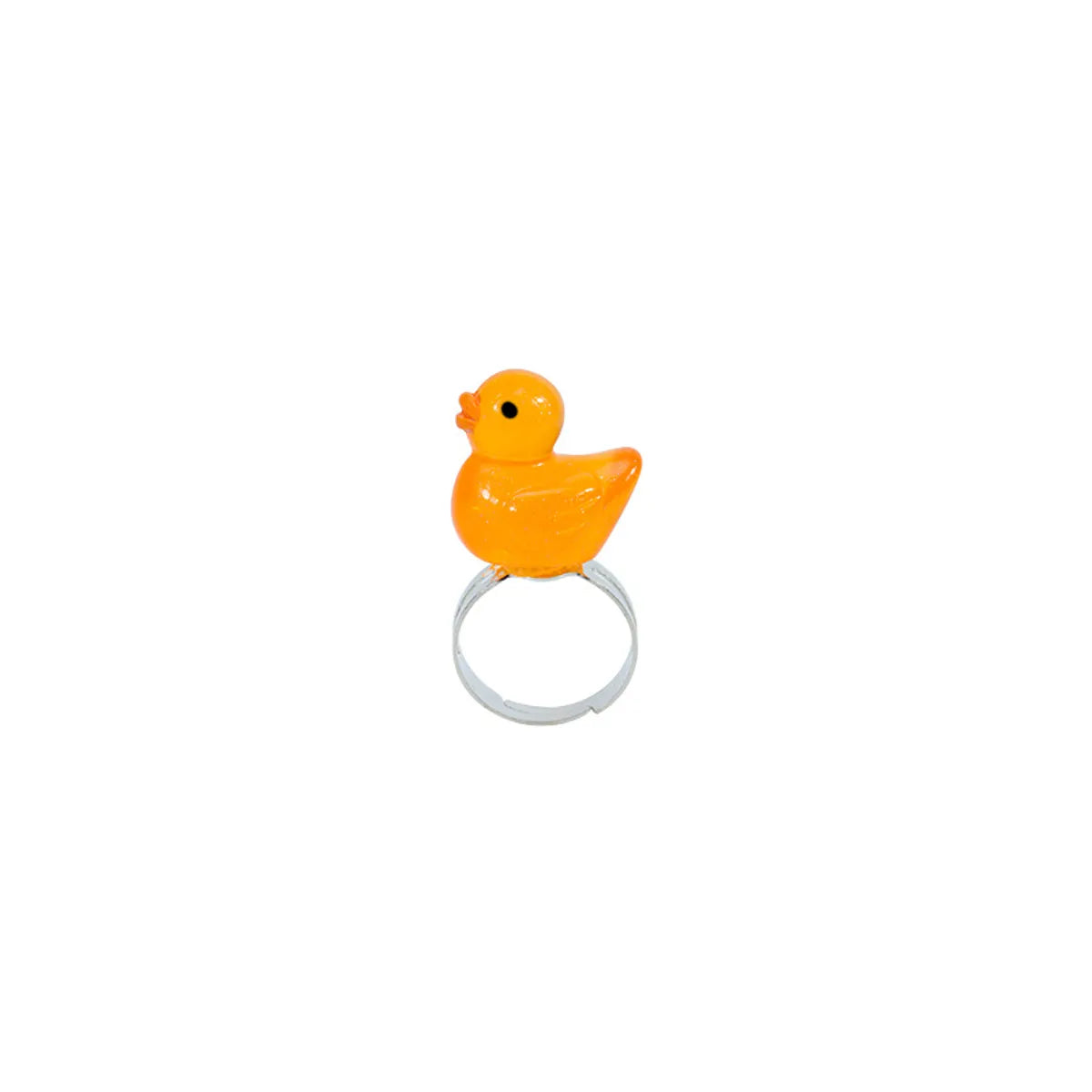 Cute Duck Plastic Resin Children Unisex Rings Necklace