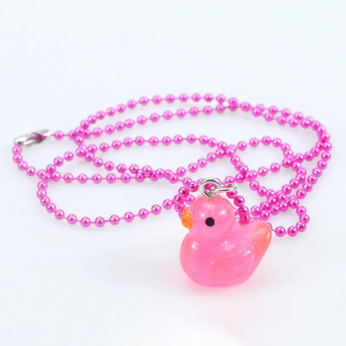 Cute Duck Plastic Resin Children Unisex Rings Necklace